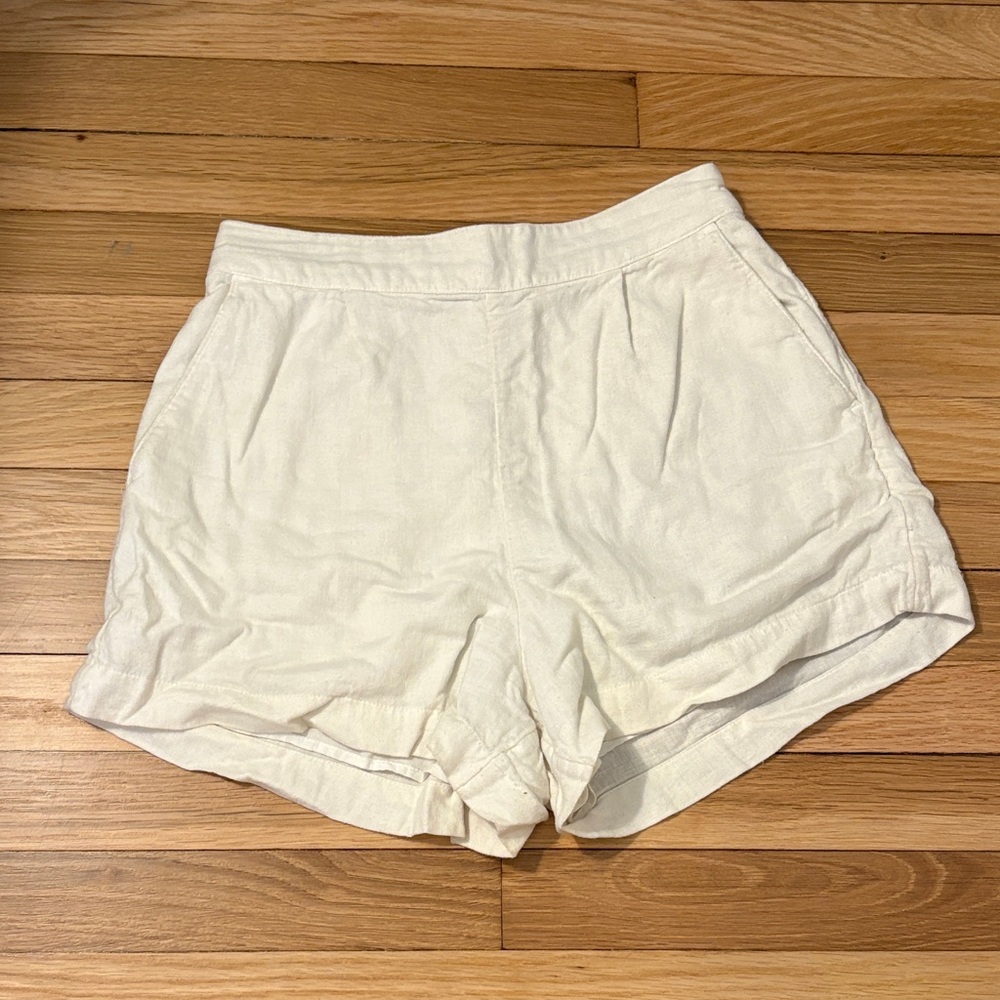 Abercrombie & Fitch Linen High Waist Shorts